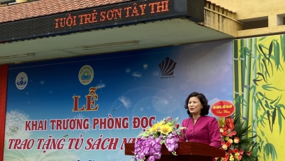 LỄ KHAI TRƯƠNG PHÒNG ĐỌC VÀ TRAO TẶNG TỦ SÁCH NHÂN ÁI